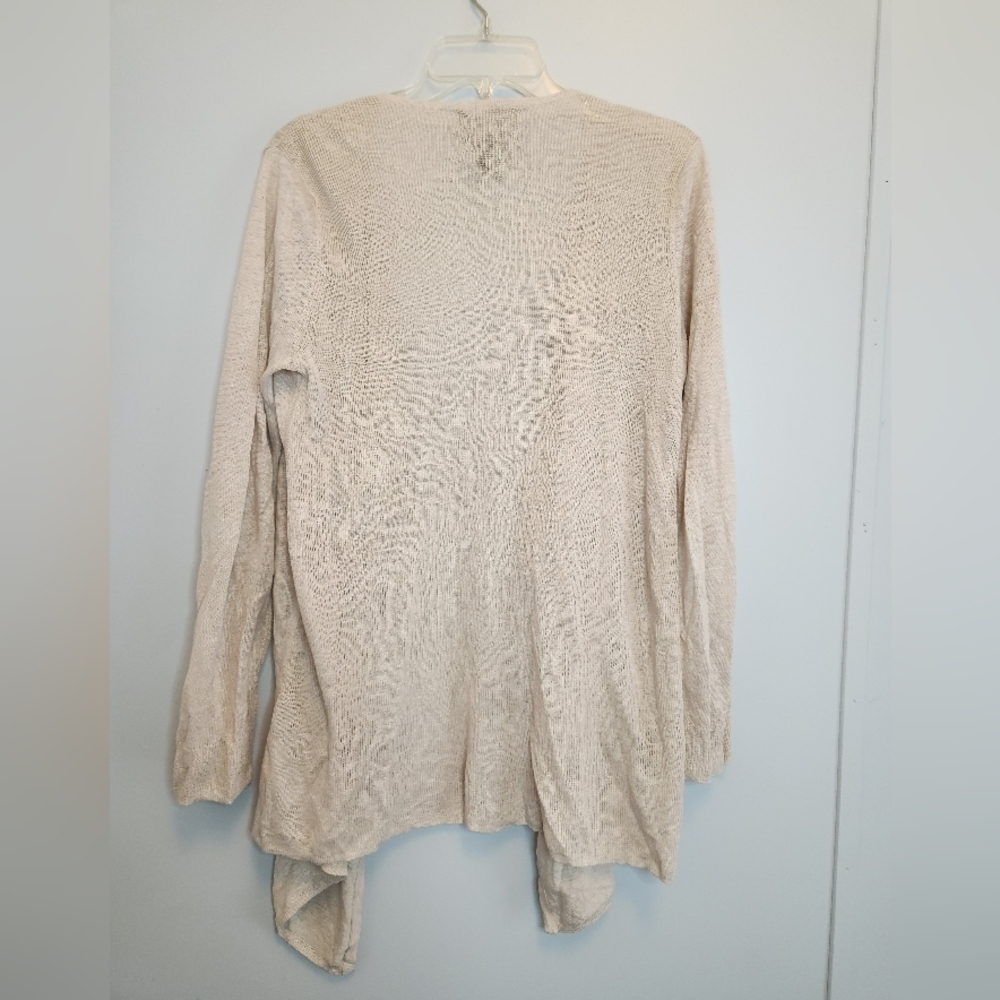 Tahari Linen Cream Cardigan Size Medium - Picture 5 of 7